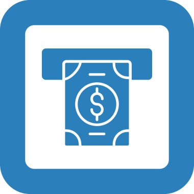 Doları vektör simgesi. Stil bicolor daire daire sembolü, mavi ve gri renkler, yuvarlak açılar, beyaz arka plan