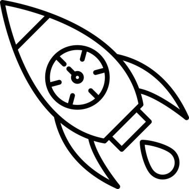 roket ikonu vektör illüstrasyonu