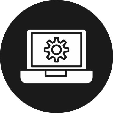 Dizüstü bilgisayar simgesi vektör çizimi