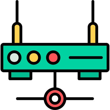 router web simgesi basit illüstrasyon