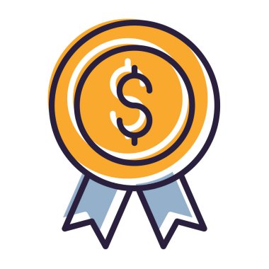 Madalya düz vektör simgesi