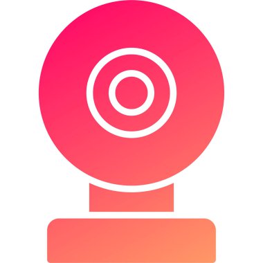 Kırmızı arkaplanda beyaz çizgi yuvarlak simgesi izole edildi. Çember düğmesi. vektör illüstrasyonu