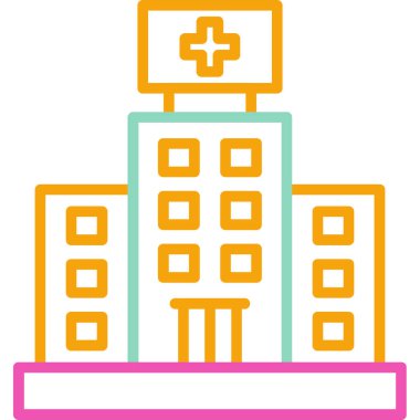 Hastane. Web simgesi vektör illüstrasyonu