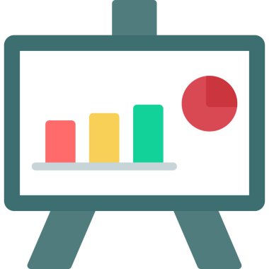 grafik sunumu düz vektör simgesi