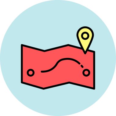 konum haritası simgesi, vektör illüstrasyonu