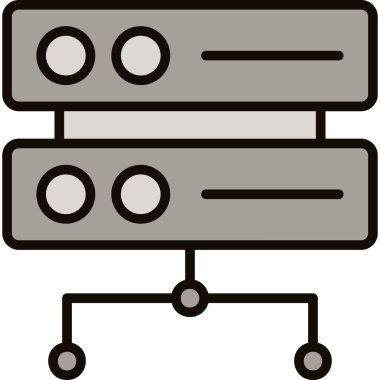 veri veritabanı sunucu simgesi doldurulmuş dış hat biçimi