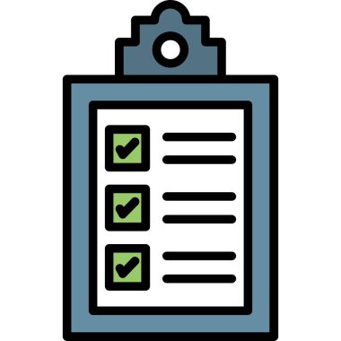 Kontrol listesi simgesi vektör illüstrasyonu