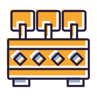 Şömine. Web simgesi basit illüstrasyon