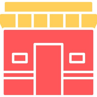 Bina. Web simgesi basit illüstrasyon