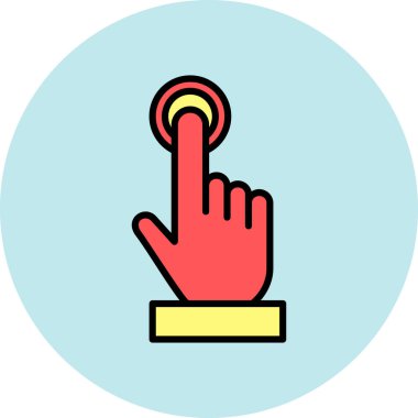 parmak jesti renk ana hatları vektörü