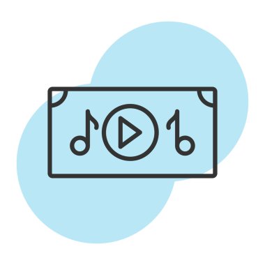 Moda biçimi izole edilmiş arkaplanda çalma düğmesi simgesi. yumuşak mavi sembol