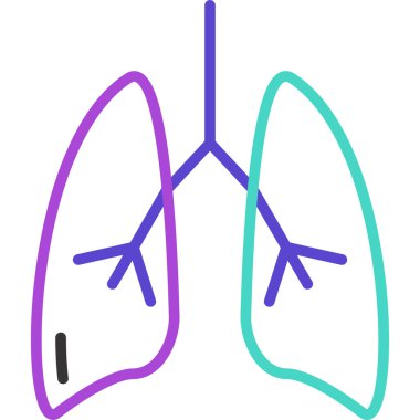 akciğer web simgesi, basit vektör illüstrasyonu