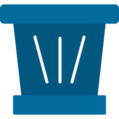 Çöp kutusu vektör simgesi. biçim düz sembol, mavi renk, yuvarlak açılar, beyaz arkaplan