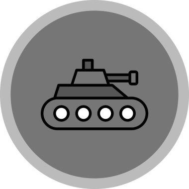 askeri tank simgesi, vektör illüstrasyonu