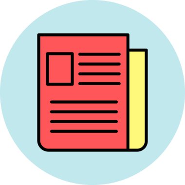 Gazete. Web simgesi basit illüstrasyon