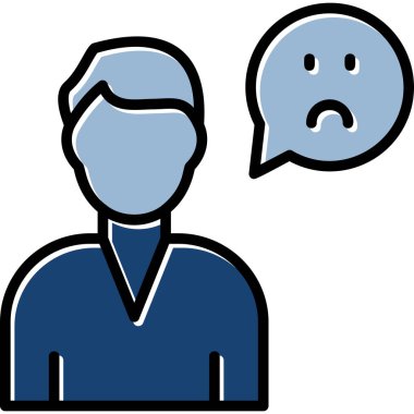 üzgün kişi simgesi vektör illüstrasyonu