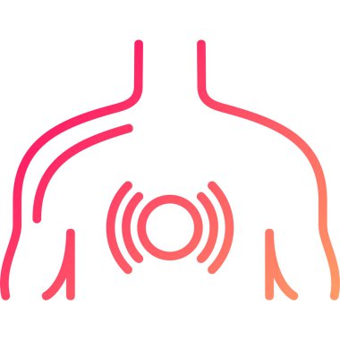 Ciğerlerinde ikon vektör çizimi olan insan kalbi