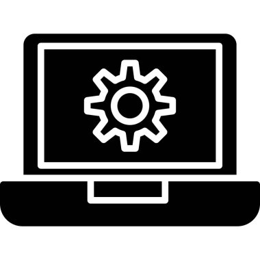 Dizüstü bilgisayar simgesi vektör çizimi