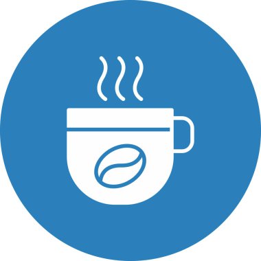 Kahve fincanı simgesi, illüstrasyon, beyaz arkaplanda vektör