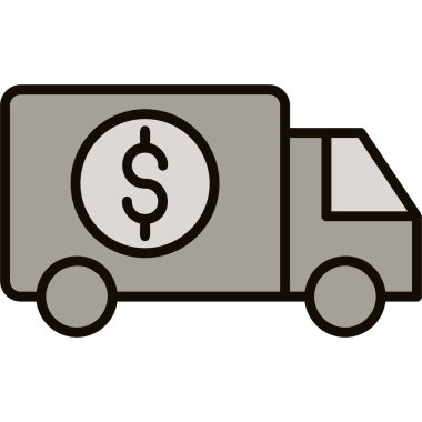 dağıtım kamyonu ikonu vektör çizimi