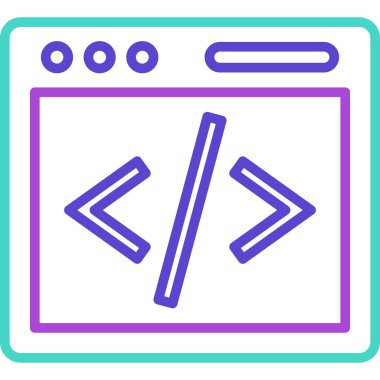 Web tasarım simgesi. geliştirme, kodlama ve ağ.