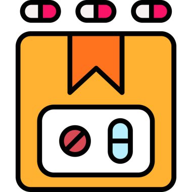 İlaç ikonu. Web için hap vektör simgelerinin özet çizimi