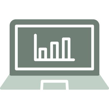 grafik simgesi çizimi olan dizüstü bilgisayar
