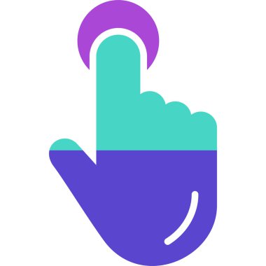 işaret parmağı simgesi ile doldurulmuş ana hat biçimi