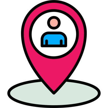 konumu simgesi harita, illüstrasyon vektör