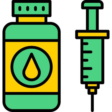 Enjeksiyon simgesi, vektör illüstrasyonu