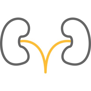 İnsan böbrek çizgisi simgesi, işaret, illüstrasyon