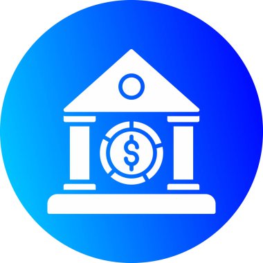 Banka bina simgesini, basit vektör çizim