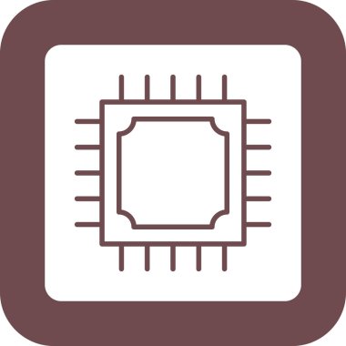 vektör cpu düz biçim simgesi
