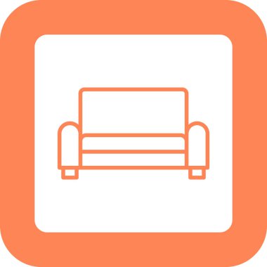 Kanepe. Web simgesi basit illüstrasyon