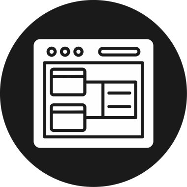 Web tarayıcı simgesi. Beyaz arkaplanda izole edilmiş web tasarımı için basit web tarayıcı vektör simgesi çizimi