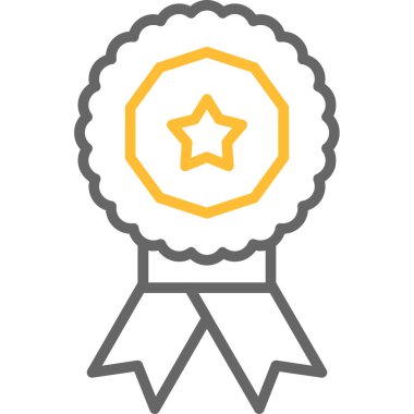 ödül madalyası simgesi beyaz arkaplanda izole edilmiş düz stil