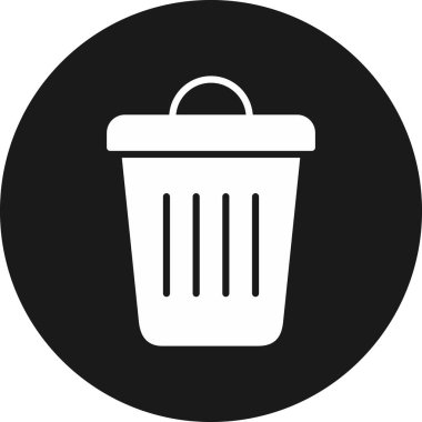 Çöp kutusu yuvarlak simgesini