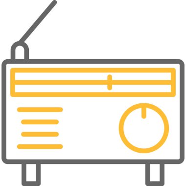 Radyo. Web simgesi basit illüstrasyon