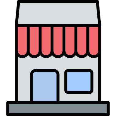 Dükkan. Web simgesi basit illüstrasyon