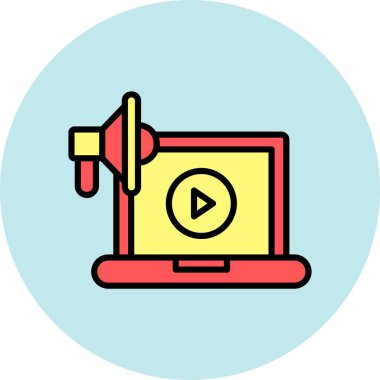 video kamera ikonu vektör illüstrasyonu