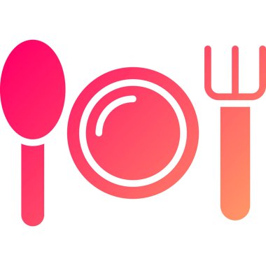 Renk çizgisi kaşığı ve çatal simgesi beyaz arkaplanda izole edilmiş. Çatal bıçak takımı. Çatal bıçak seti. Değişken rastgele dinamik şekiller. vektör illüstrasyonu