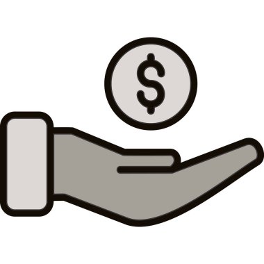 Bozuk para ikonlu para çantası. para çantasının ana hatları bozuk para vektör simgesi rengi beyaz üzerinde izole