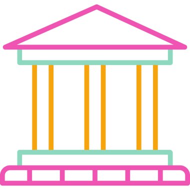 Banka. Web simgesi basit illüstrasyon