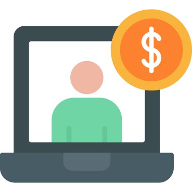 işletme finans para simgesi düz stil