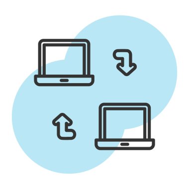 dizüstü bilgisayar ve akıllı telefon bulut bağlantı çizgisi biçimi