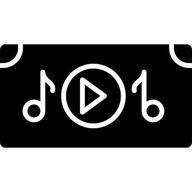 Glyph vektör tasarımında müzik çalar simgesi