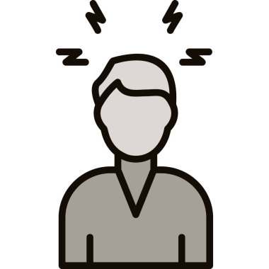 Baş ağrısı vektör simgesi. Baş ağrısı, ağ ve uygulama için basit tasarım çizimi