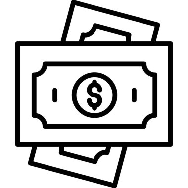 Doları bill simgesi, anahat stili