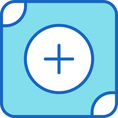 Bir dairenin mavi ve beyaz ikonunun vektör çizimi