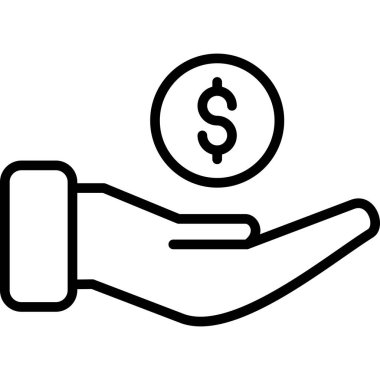 Bozuk para dolar simgesi, vektör tasarımı